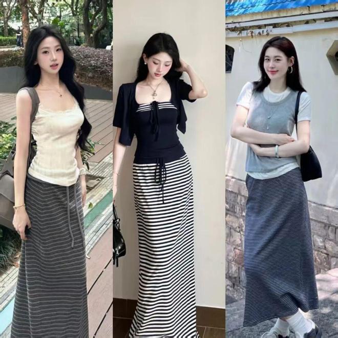 焦点娱乐登录:夏天裙子千万别买重复,看看这几款条纹裙,舒适高级又有个性