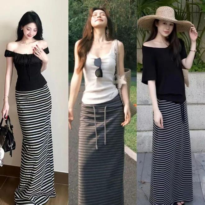 焦点娱乐登录:夏天裙子千万别买重复,看看这几款条纹裙,舒适高级又有个性
